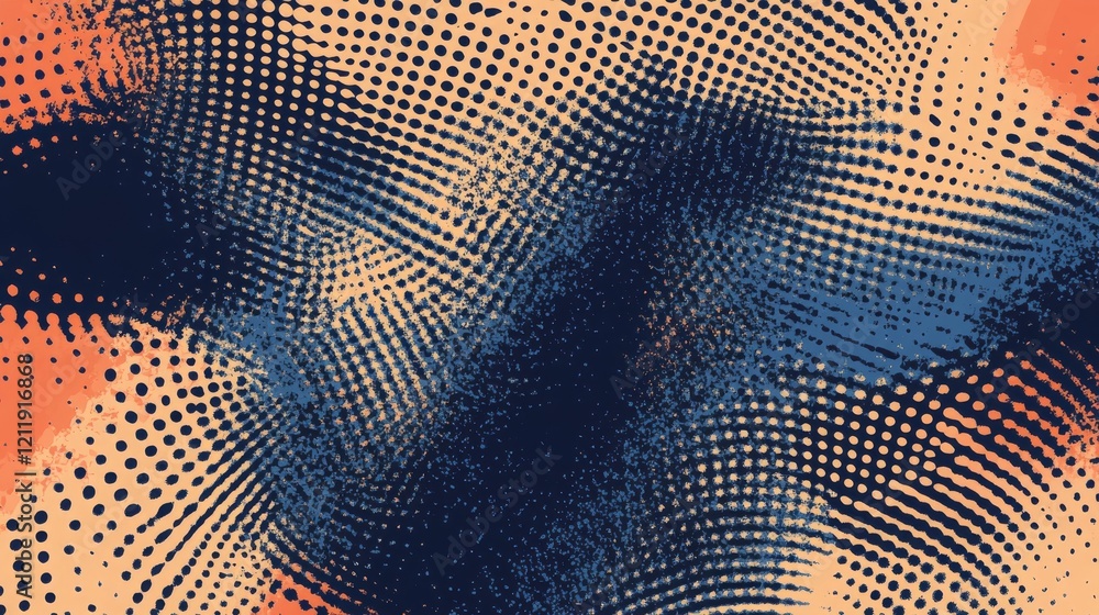 Poster halftone grunge pattern with twisted modern texture.