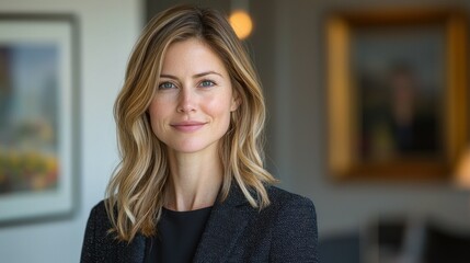Fototapeta premium Portrait of a Confident Woman in a Modern Setting