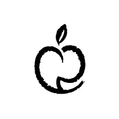 Hand Drawn Apple Shape on White