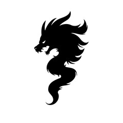 Dragon silhouette black and white
