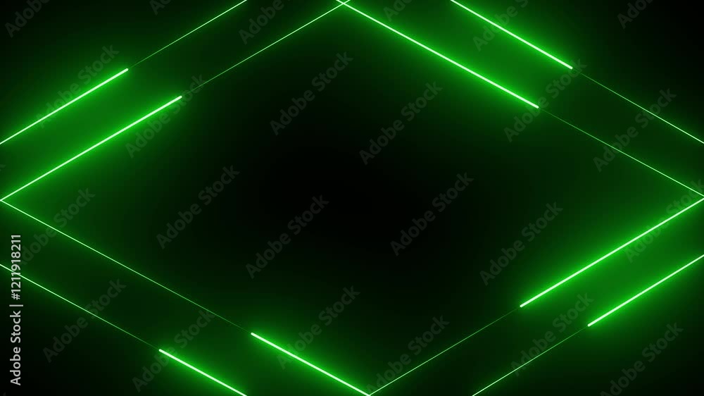 Poster glowing neon lights animation on a dark background. abstraction neon lines moving up screen saver, b