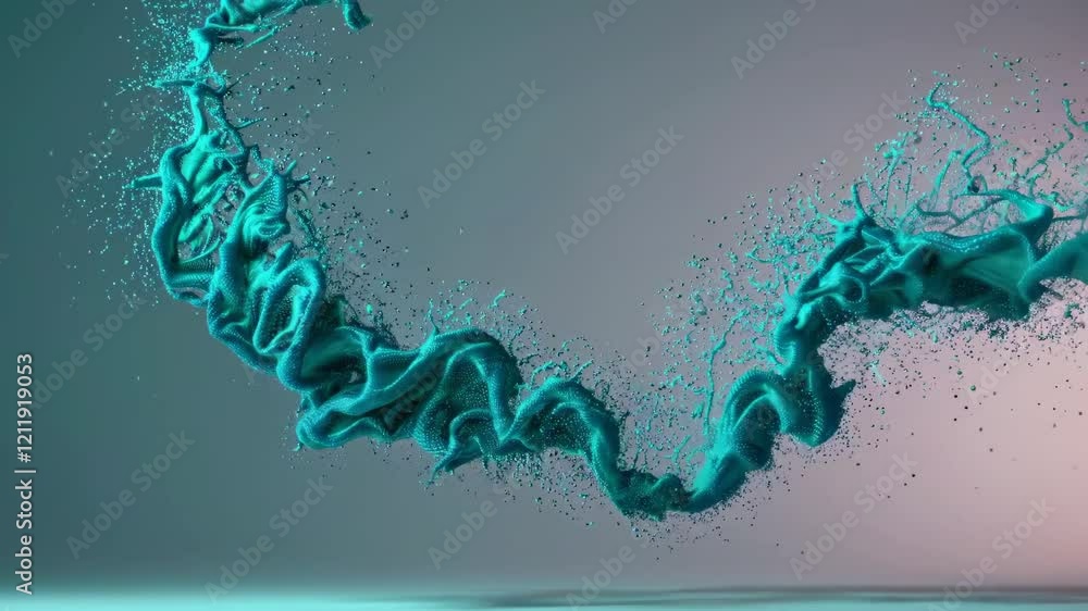 Poster Exploration of fluid dynamics showcasing vibrant turquoise splashes and mesmerizing patterns in motion