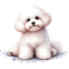 흰 배경, 말티푸, 수채화. jpeg (white background, Maltipoo, water colour, jpeg) 