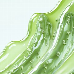 A striking image of vibrant green gel featuring lively bubbles, evoking a sense of freshness and energy.