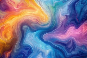 Obraz premium Vibrant swirling colors blend together in abstract art piece creating a dynamic visual experience