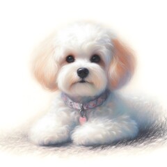 Obraz premium 말티푸, 파스텔화. jpeg (Maltipoo, pastel painting, jpeg)