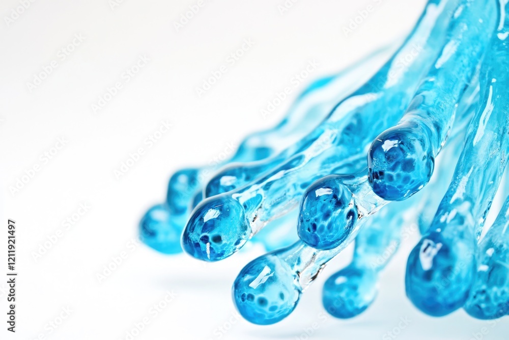 Poster a close-up view of a blue vase with water droplets on its surface