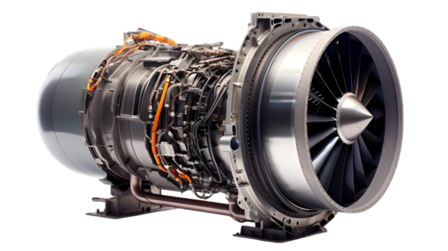 "High-Tech Jet Engine Isolated on White Background"

