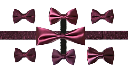 Red Bow Ties Collection on Clear Background Generative AI