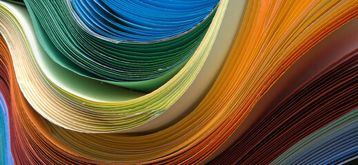 Fototapeta premium Colorful background of patterns and scaling palettes_3D