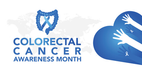 Vector illustration on the theme of Colorectal Cancer awareness month. It is a type of cancer that begins in the large intestine. The colon is the final part of the digestive tract.