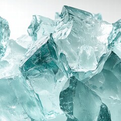 Obraz premium Intricate formations of ice-blue crystals clustered together, exuding a sense of cold beauty and structure.
