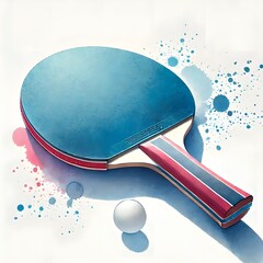탁구 라켓, 수채화, jpeg (table tennis racket, water colour, jpeg)