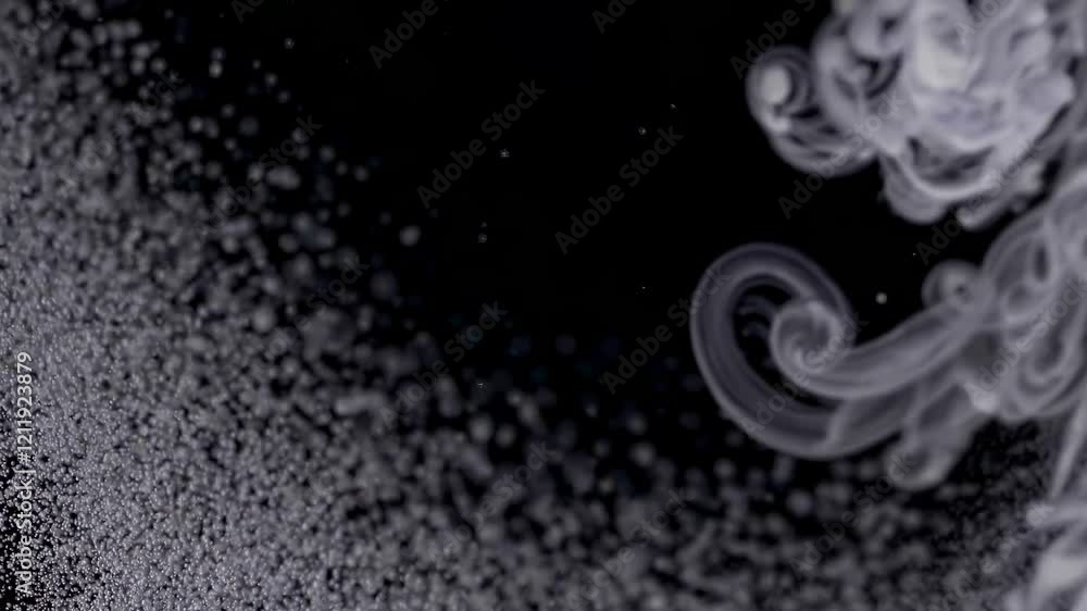 Aufkleber cloud of vapor forms intricate shapes in black background during creative demonstration