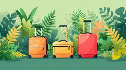 Switched luggage leads to surprises in this fun flat design travel story illustration