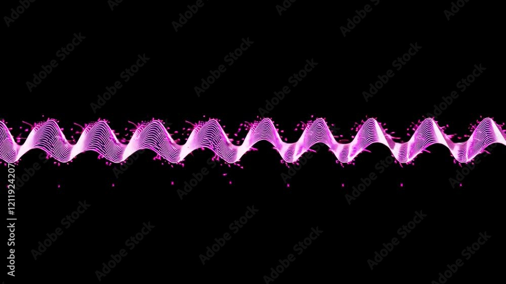 Aufkleber visual representation of sound waves with vibrant pink colors and dynamic movement
