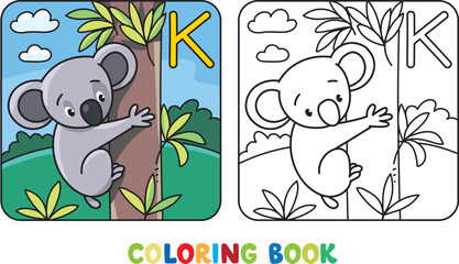 Funny koala. Animals coloring book for kids