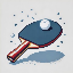 Obraz premium 탁구 라켓, 픽셀아트, jpeg (table tennis racket, pixel art, jpeg)