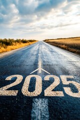 Obraz premium A stretch of empty road with the number twenty marked in white, suitable for use as a background or in architectural designs