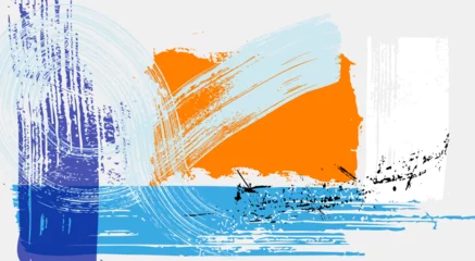 Gordijnen abstract background composition, illustration with wave, stripes, strokes and splashes, © Kirsten Hinte