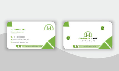 Double-sided creative business card vector design template. Business card for business and personal use. Vector illustration design. Horizontal layout, ...