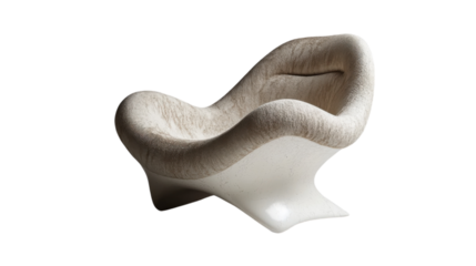 Elegant sculptural chair design displaying modern artistry and comfort in a minimalist aesthetic