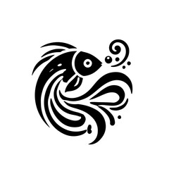 Fish silhouette icon  vector illustration with white background design