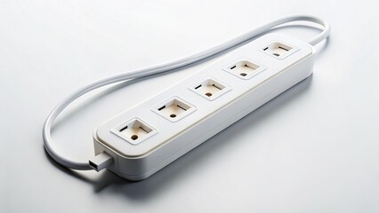 Fototapeta premium Minimalist White Charging Station: Multiple Outlets & USB Ports for Convenient Device Charging