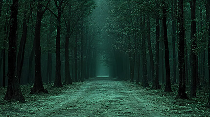 Into the Mist: A haunting and atmospheric photograph of a narrow road disappearing into a dense and mysterious forest, shrouded in a thick layer of mist, leaving the viewer pondering what lies ahead.