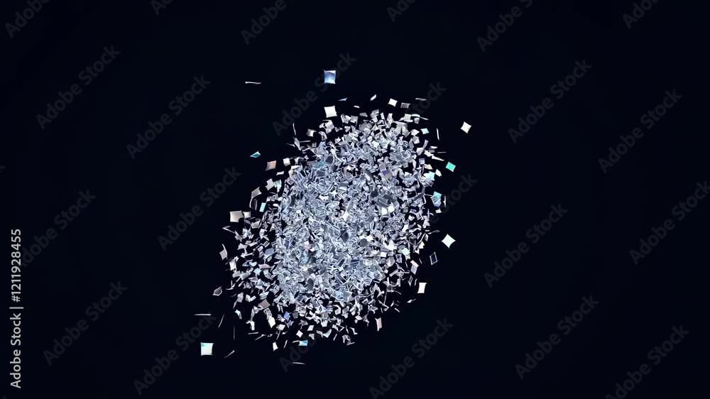 Poster captivating visual explosion of vibrant images swirling through the air in dynamic motion