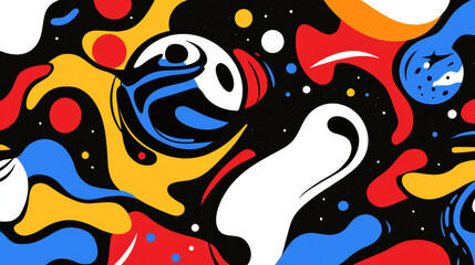Abstract colorful shapes with dynamic flow