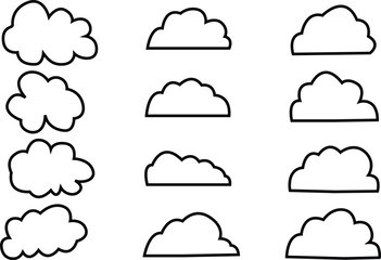Cloud Bundle outline icon design on white background