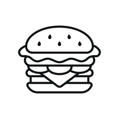 Beer drink and hamburger food icon with a crisp and elegant outline characterized by thin strokes and simplicity, offering versatile usage for web, app, or print media embracing minimalist trends