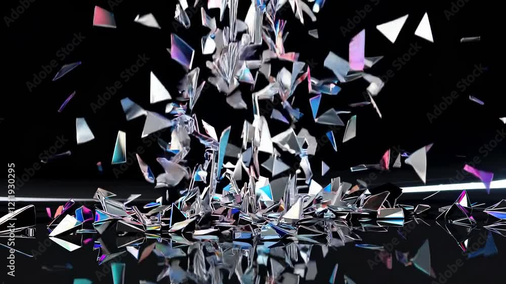 Poster dynamic transformation of reflective surfaces with impactful shattering effects in high-tech environ