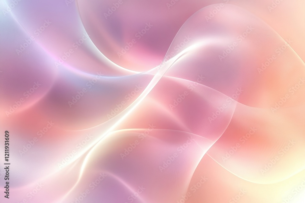Aufkleber soft pastel waves create a calming abstract background full of gentle movement and light
