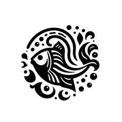 Fish silhouette icon  vector illustration with white background design