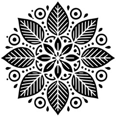 Leaf mandala silhouette