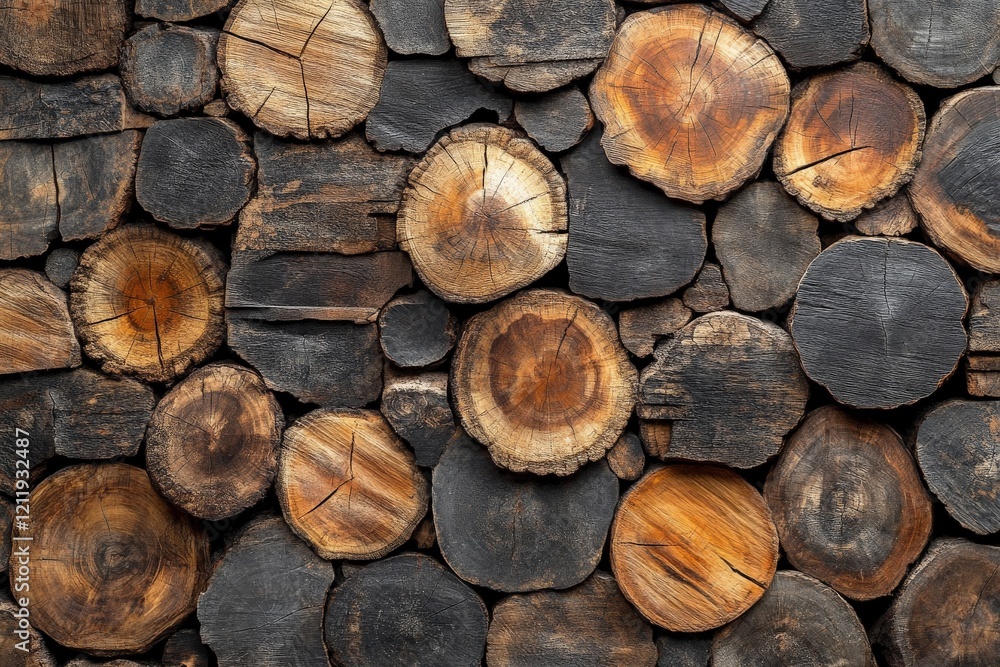 Fototapete this image presents a combination of dark and light wood pieces, emphasizing their striking textures