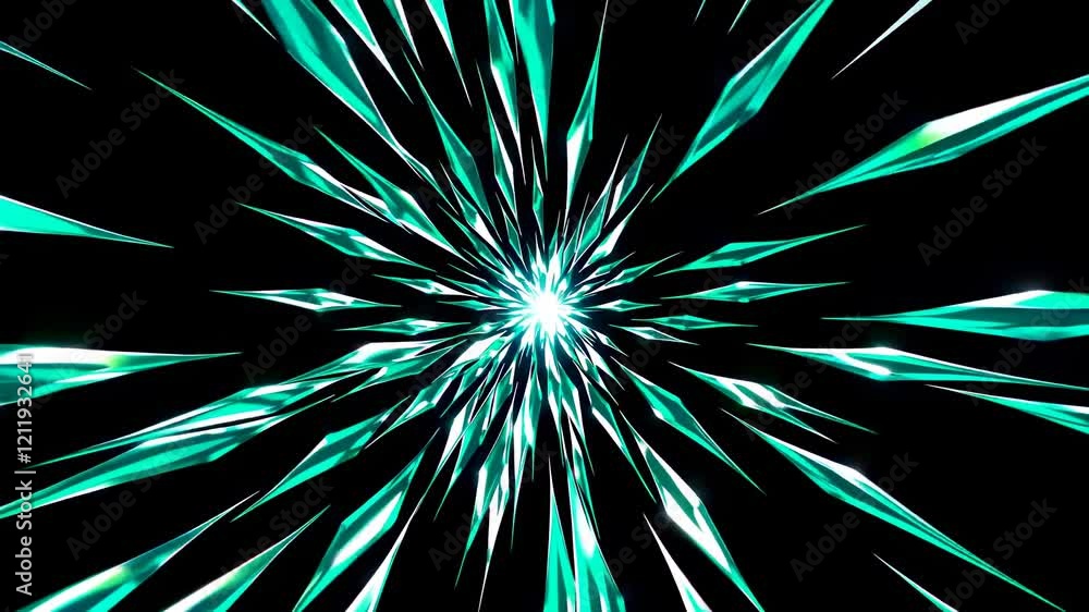 Poster visual exploration of dynamic light patterns creating a vibrant burst effect in an abstract represen