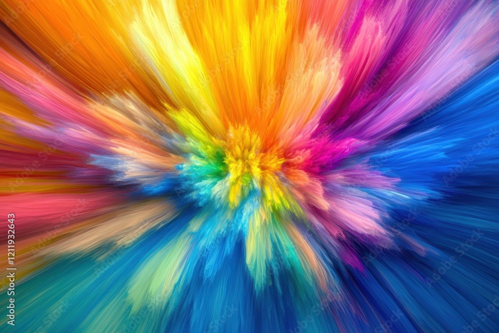 Aufkleber vibrant explosion of color expressing energy and creativity in a dynamic abstract design