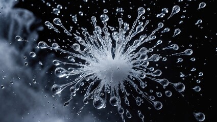 Water Droplet Explosion: A Dramatic, Crystalline Burst
