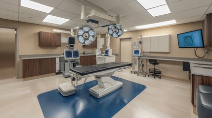 Anesthesia Tech Day Modern hospital operating room with advanced medical equipment and clean sterile environment
