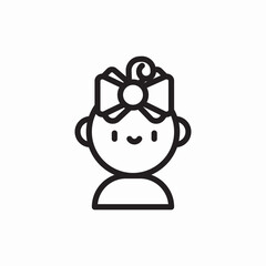 Baby girl cute smile icon vector sign
