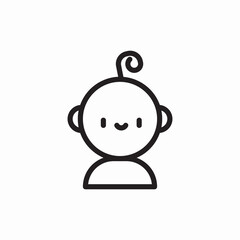 Obraz premium Baby face cute smile icon vector sign