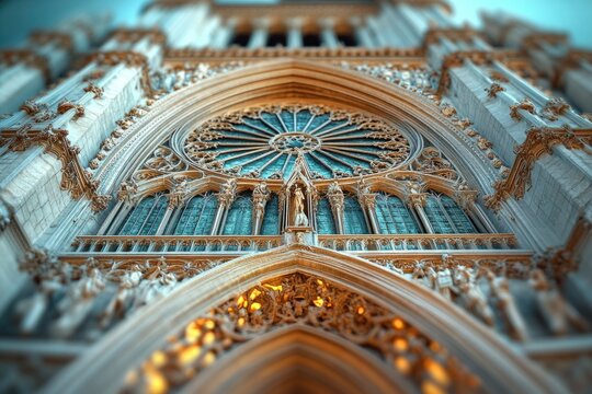 A beautiful and historic cathedral with a unique clock feature on its side - Powered by Adobe