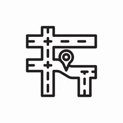 City map street route icon vector sign