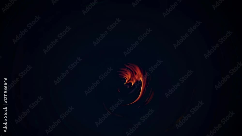 Poster swirling flames create mesmerizing patterns in vibrant orange and yellow hues at a night bonfire