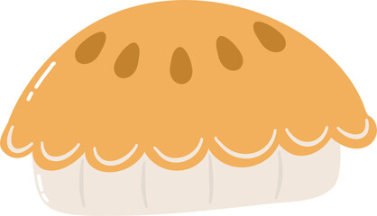 Cute pumpkin pie autumn doodle clip art