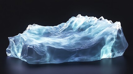 Obraz premium Glacial Iceberg, Dark Background, Ocean, Climate Change Illustration