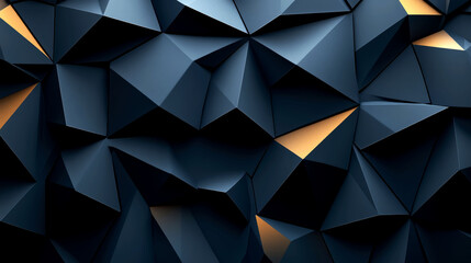 Obraz premium Abstract Dark Blue and Gold Polygonal Background: Modern Geometric Texture for Luxury Designs